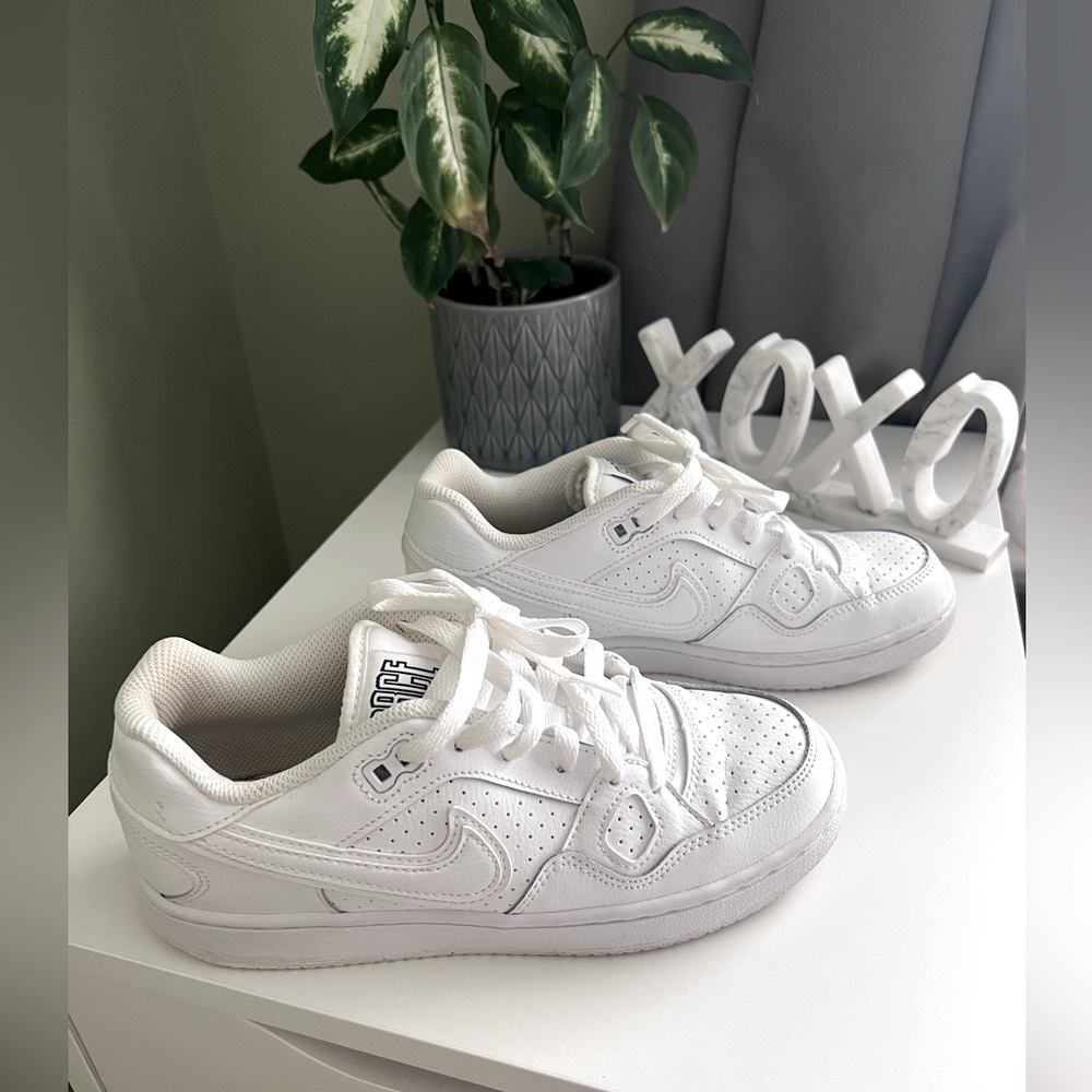 Y 4.5 / 6.5 W - ALL WHITE Nike Air Force Ones - Sneakers / Tennis Shoes